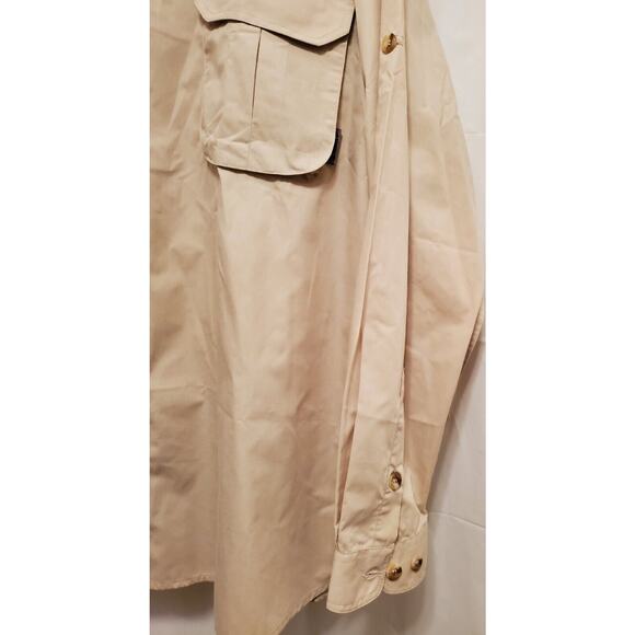 Wilderness Pro Men's Vented Fishing Button Up Long Sleeve Shirt Tan Size 3XL - Picture 4 of 5